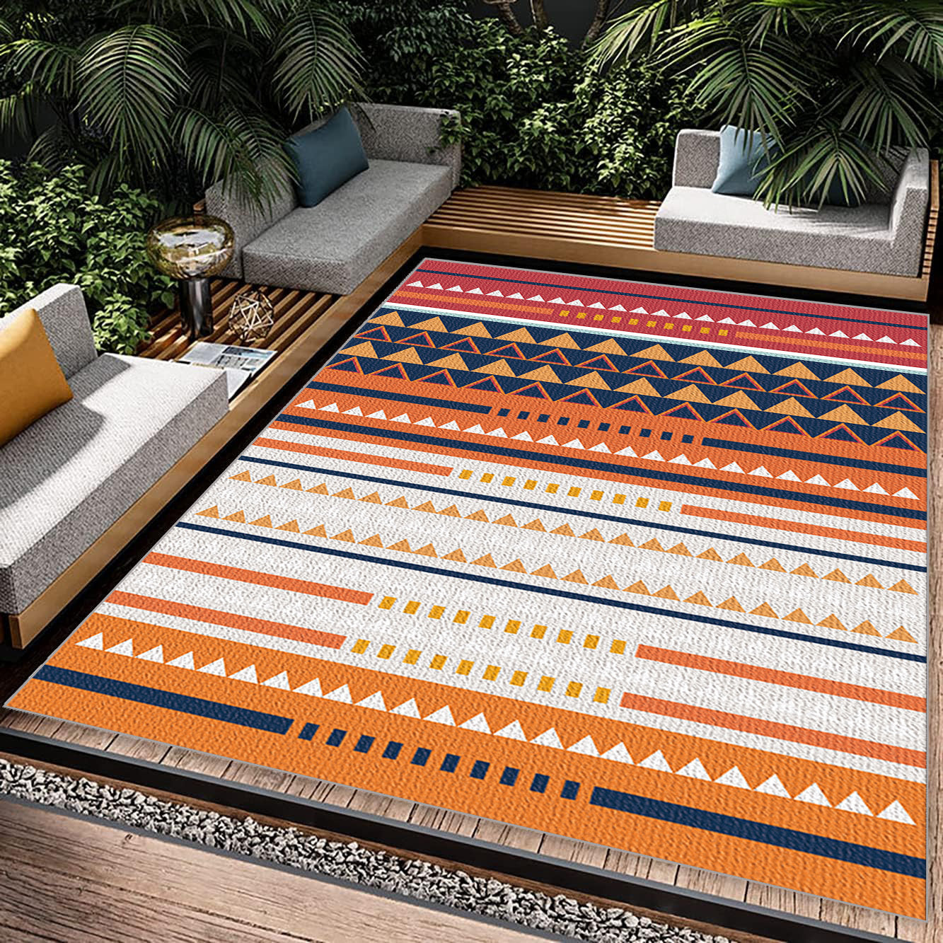 Boho Geometric Anti Fatigue Kitchen Rugs Soft Faux Sheepskin Mat