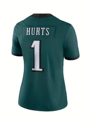 Women's American Football Jersey Embroidered V Neck Short Sleeve T-shirt