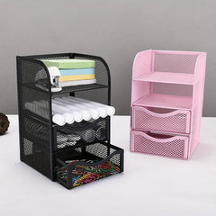 Mesh Desk Organizer Drawer File Letter Tray Office Storage Vanity File
