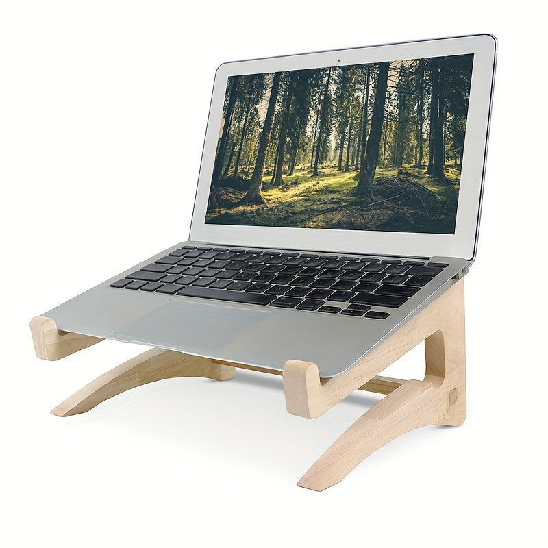 Bamboo Laptop Stand, 35-56cm, Ergonomic Desktop Office Stand