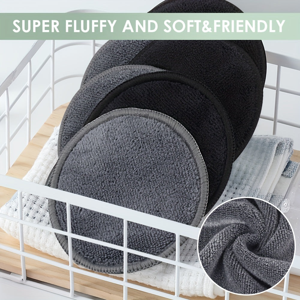 Reusable Makeup Remover Pads 12 Pack Microfiber Facial Cleaning Puff