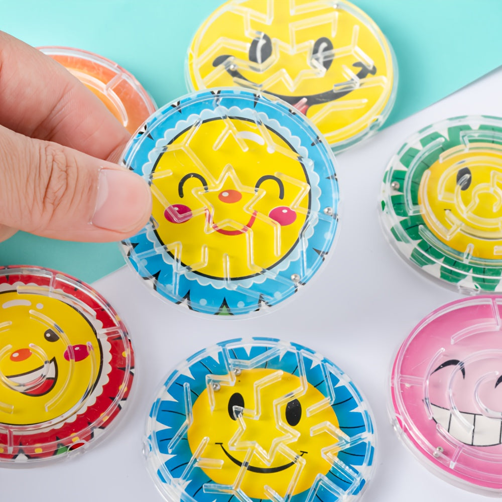 12pcs Smiley Face Bead Maze Roller Coaster Toys for Kids