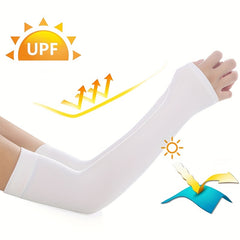 Ice Silk Sleeves Sunproof Elastic UV Protection Thin Breathable Solid Sleeves
