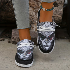Women's Halloween Print Canvas Sneakers Lightweight Outdoor Shoes