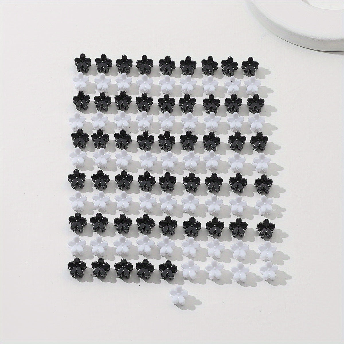 100pcs Flower Shaped Mini Hair Claw Ponytail Holder