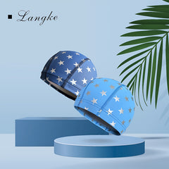 Stars Print PU Swimming Cap Soft Stretchable Waterproof Gear