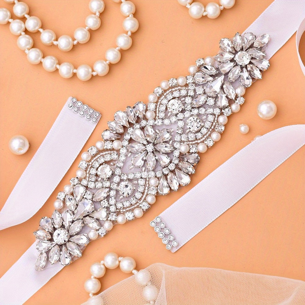 Crystal Bridal Belt Sash with Rhinestones for Upscale Gowns