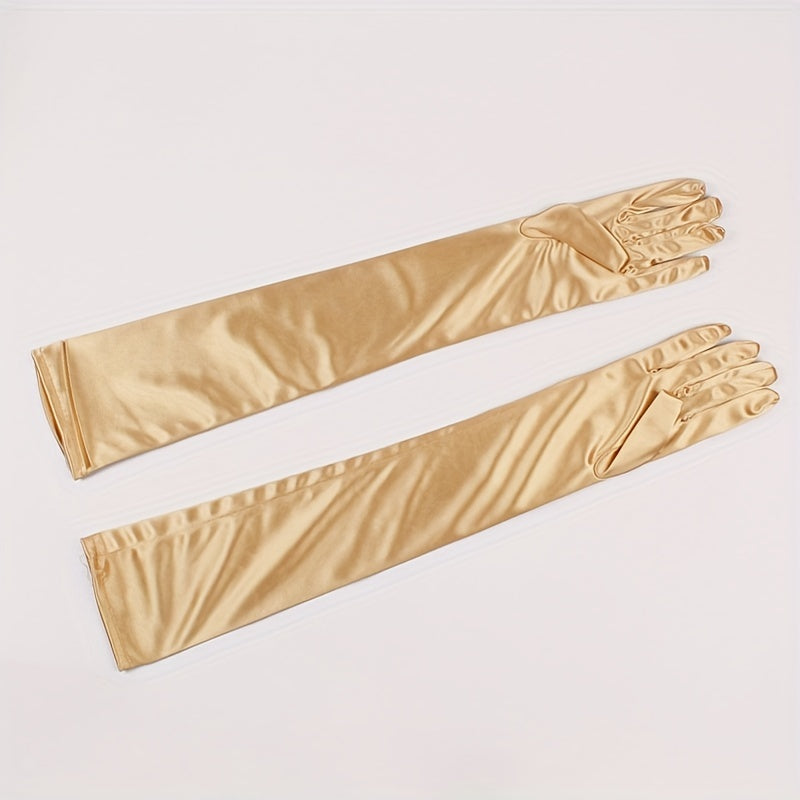 Sunscreen Satin Bridal Gloves Mid length Wedding Ceremony Gloves