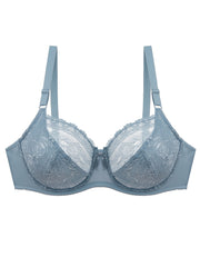 Contrast Lace Push Up Solid Bra Plus Size