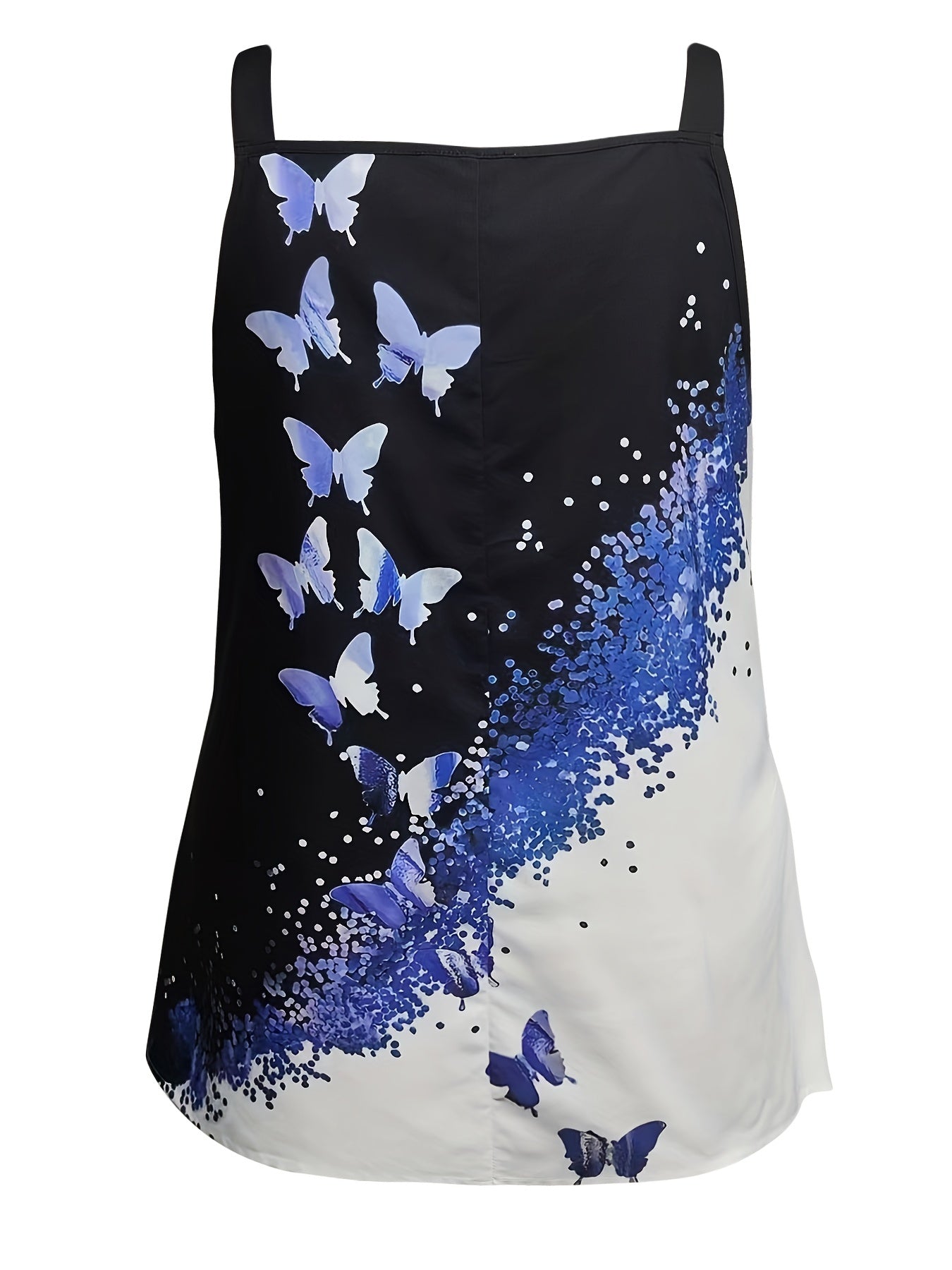  Boho Butterfly Print Chain V Neck Cami Top