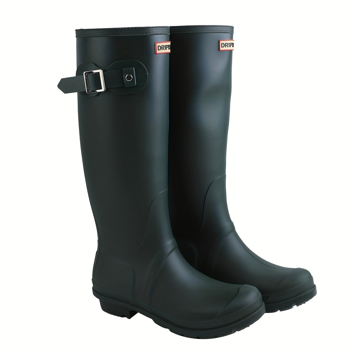 Waterproof PVC Round Toe Flat Rain Boots Lightweight Comfortable Foldable