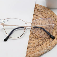 Cat Eye Clear Lens Glasses Lightweight Spectacles With Case