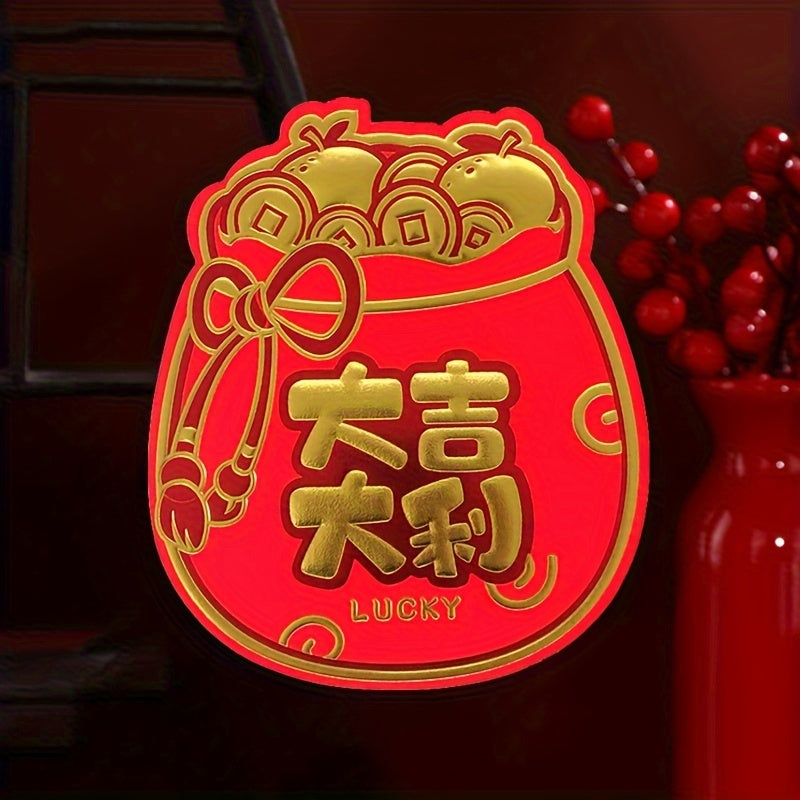 6pcs Dragon Year God of Wealth Pattern Red Envelopes