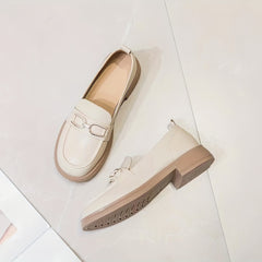 Women's Chunky Heel Loafers Slip On Versatile Shoes
