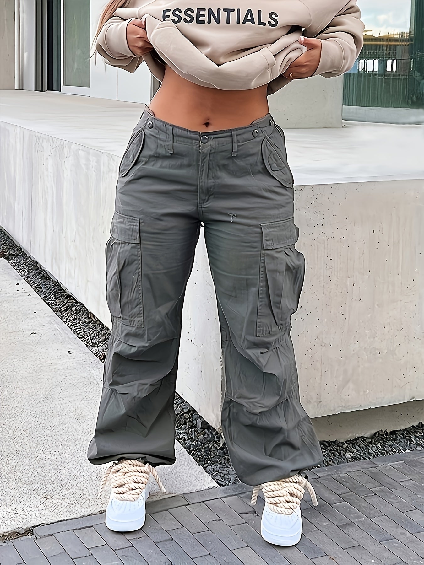 Y2K Loose Fit Cargo Pants Wide Legs Street Style Casual Pants