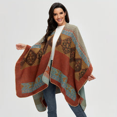 Boho Print Cashmere Shawl Warm Cape Scarf Blanket