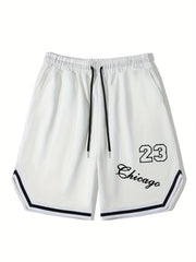 Men's Chicago Graphic Drawstring Stretchy Short Pants