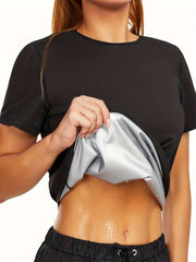 Women's Sauna Sweat T Shirt for Weight Loss Breathable Activewear