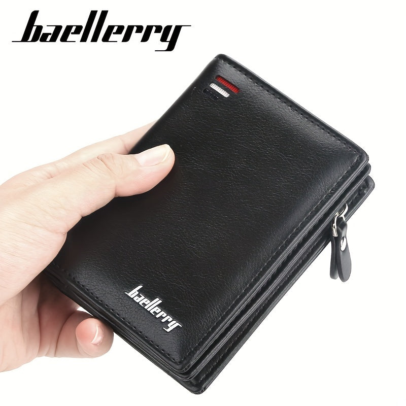 Men's Zipper Short Wallet Vertical Mini Coin Purse Gift For Men