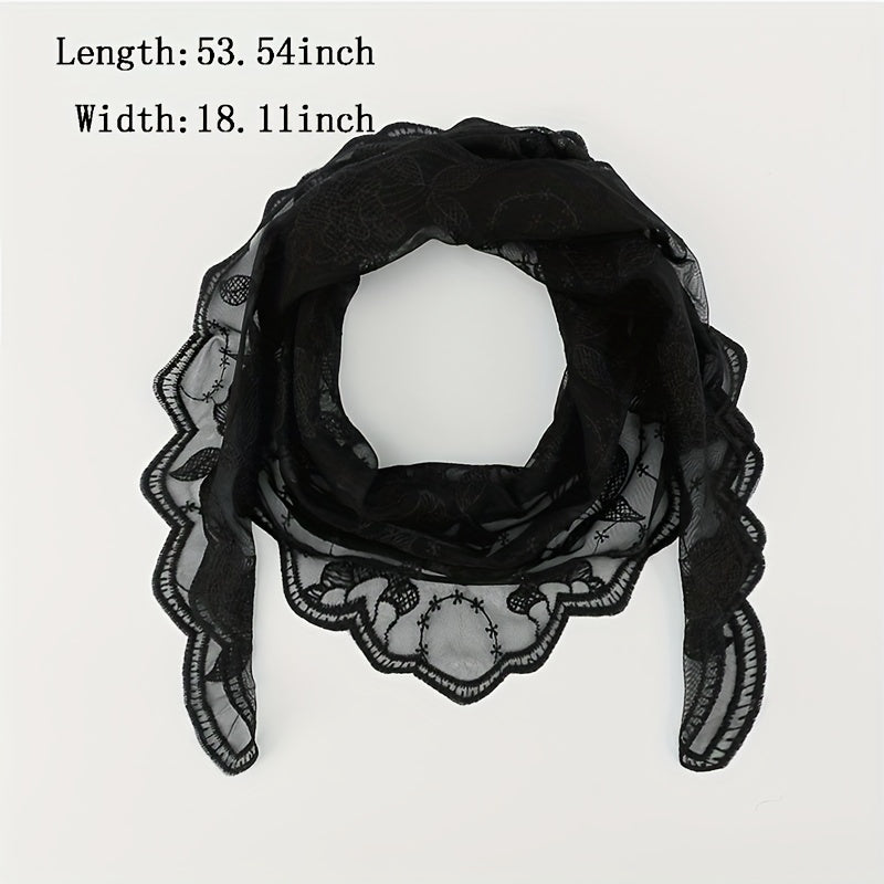 Lace Flower Embroidery Triangle Veil Mantilla Head Cover