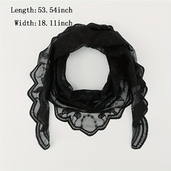 Lace Flower Embroidery Triangle Veil Mantilla Head Cover