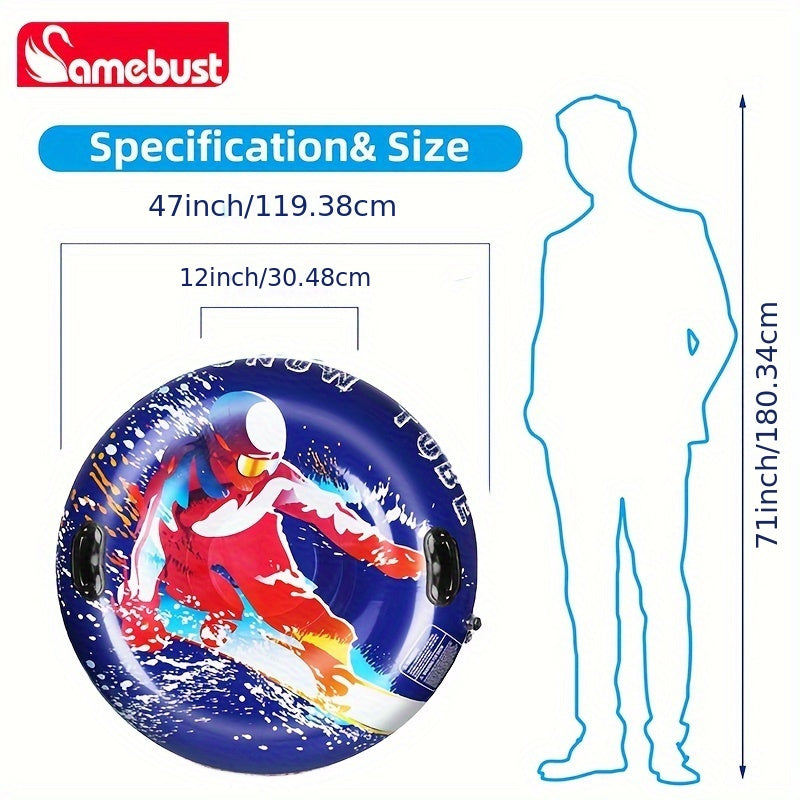 Inflatable Skiing Circle Snow Sled 47inch 119 Coldproof Thickened PVC Material
