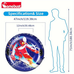 Inflatable Skiing Circle Snow Sled 47inch 119 Coldproof Thickened PVC Material