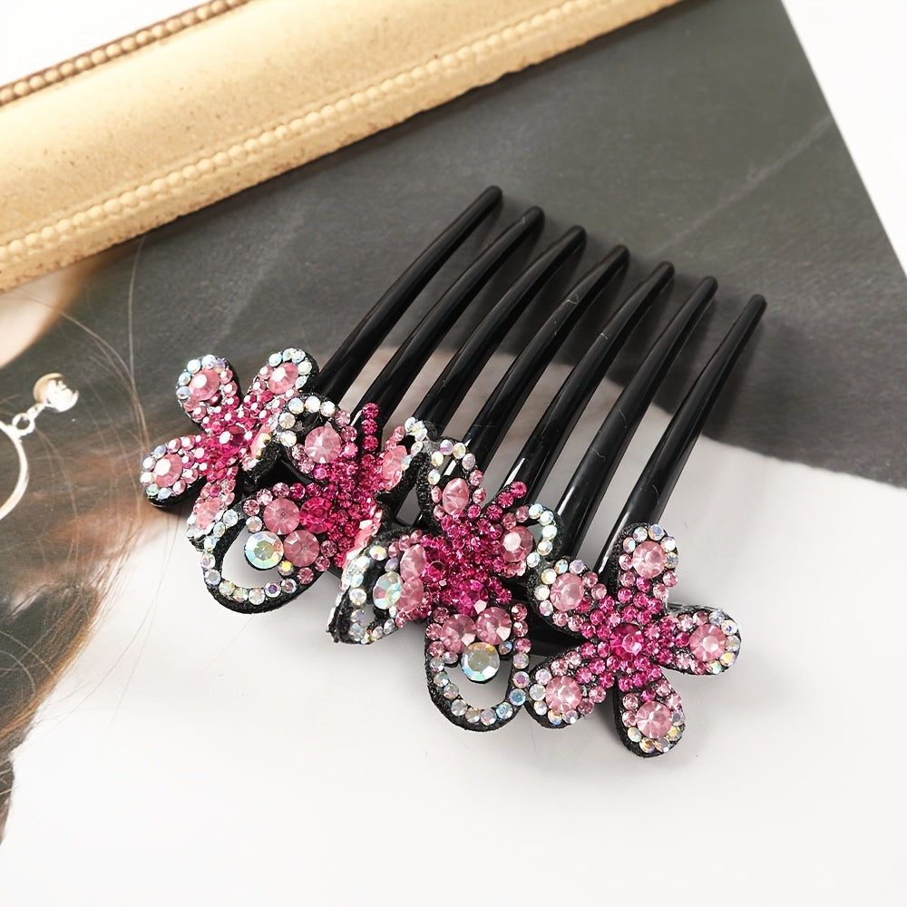 Crystal Butterfly Hair Clips Flower Rhinestone Hair Comb Wedding Hair Accessorie