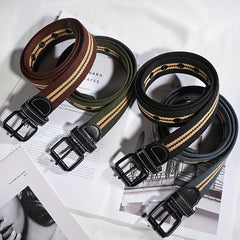 Canvas Belt Men's Decorative Jeans Punching Belt for Young Students