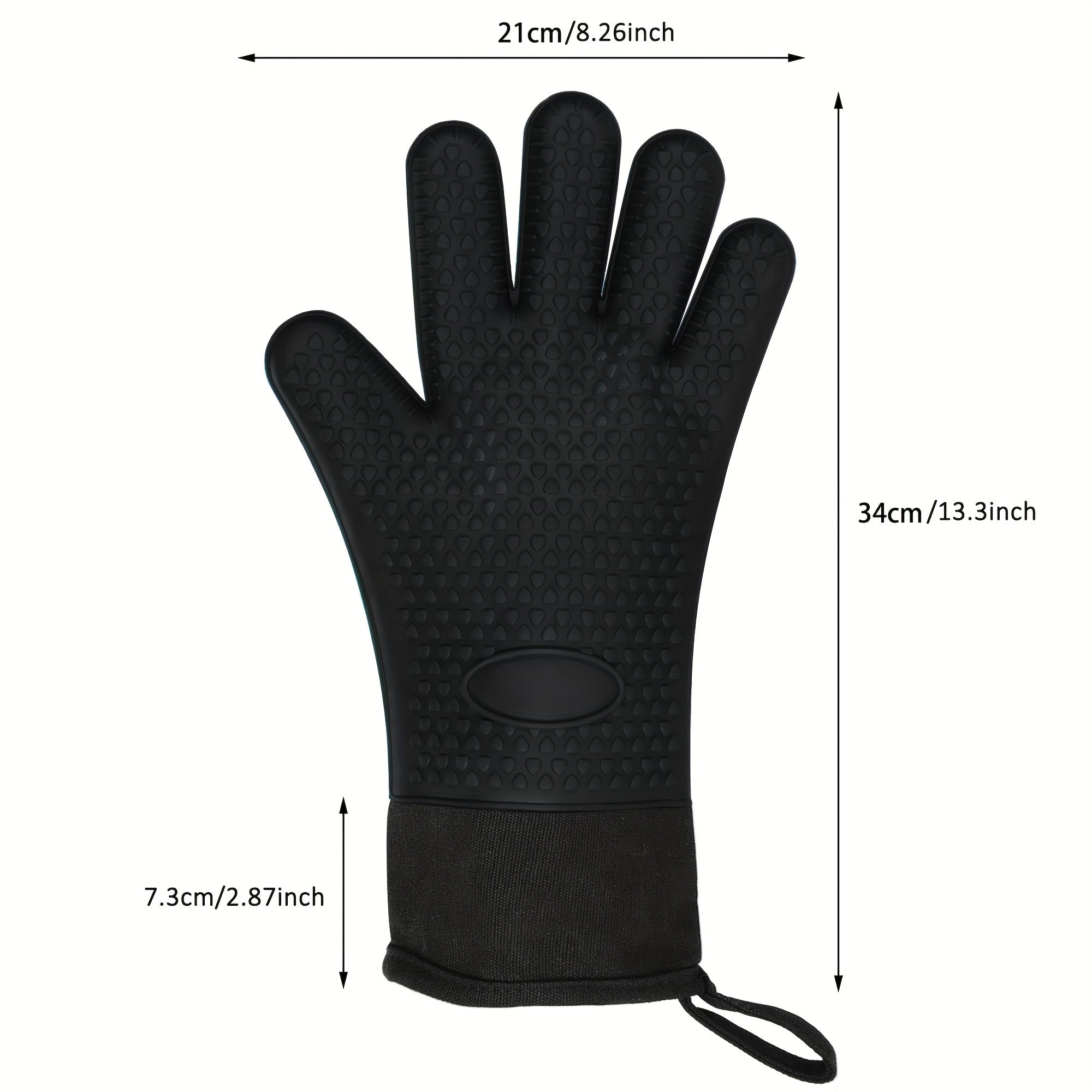 2pcs Silicone BBQ Gloves Heat Resistant Grilling Oven Mitts