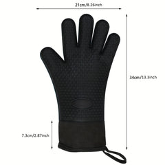 2pcs Silicone BBQ Gloves Heat Resistant Grilling Oven Mitts