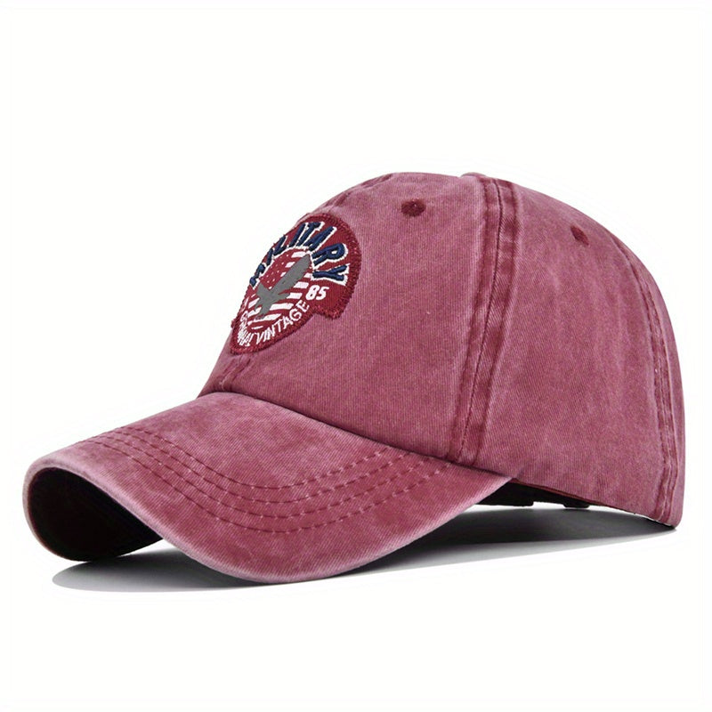 Embroidered Military Baseball Cap American Flag Vintage Duck Cap
