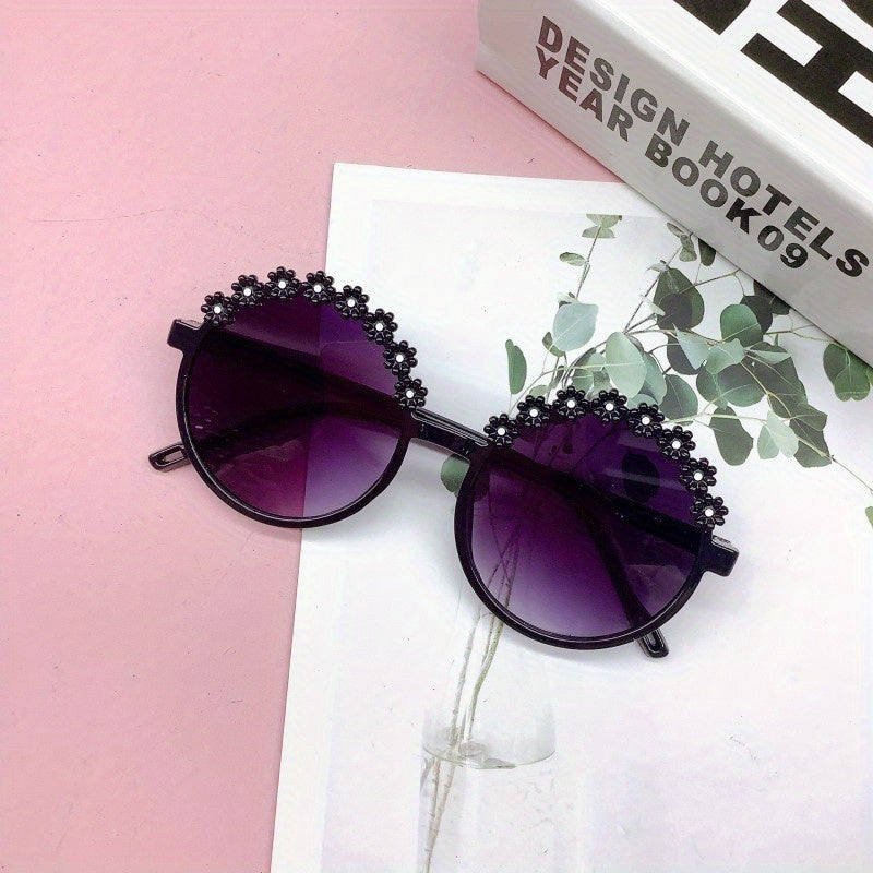 Girl's Round Frame Baby Sunglasses UV Glasses