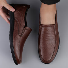 CLOHOO Personalized Leather Loafer Shoes Non Slip Lightweight Shoes