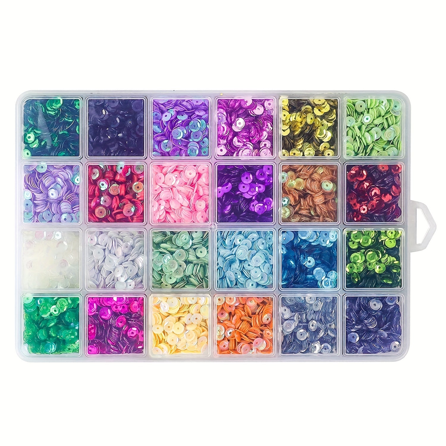 24pcs Colorful Loose Sequins Cups Set With Box For Crafts