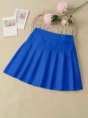 Girls' High Waist Pleated Skater A Line Skirt