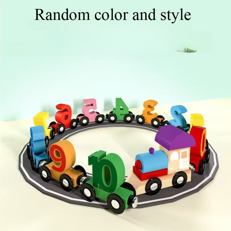 Wooden Magnetic Train Number Puzzle Toy 1-10 Interactive Learning Game