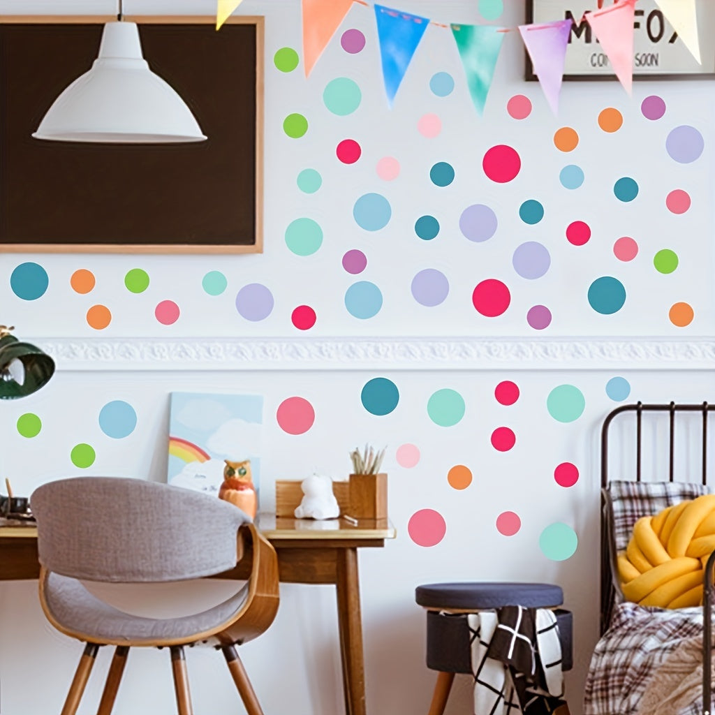 2pcs Cartoon Dot Wall Stickers Self-adhesive Living Room Bedroom Decor