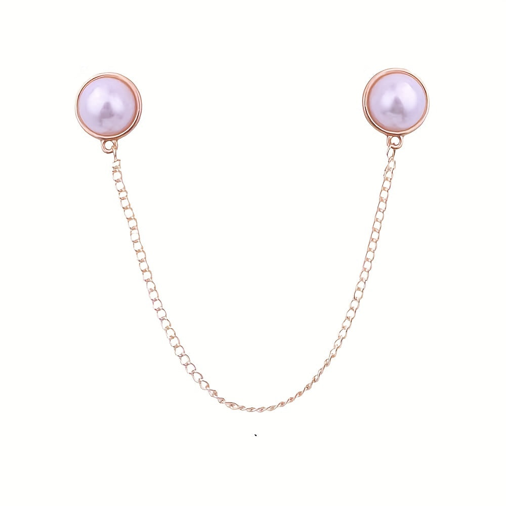 Pearl Chain Brooch Clothing Accessory Corsage