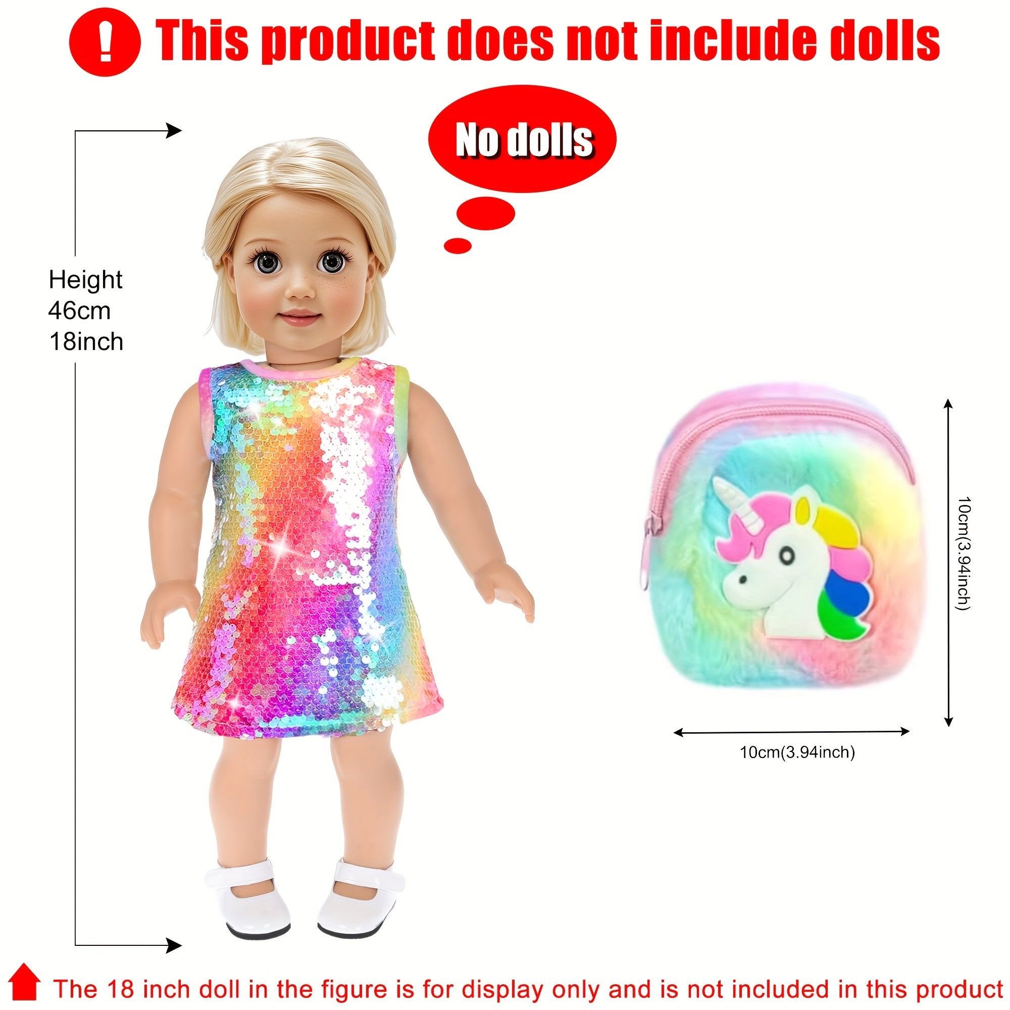 24pcs 18 Inch Doll Travel Case Set with Shinning Dresses Handbag Glasses Shoes