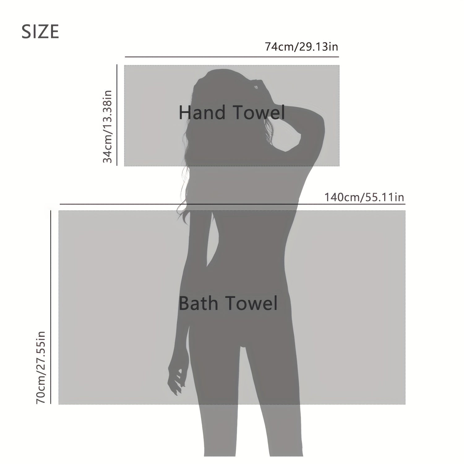 2pcs Striped Hand Towel Bath Towel Lightweight Microfiber Face Towel