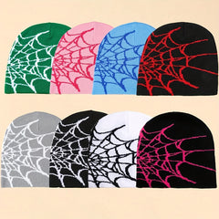Halloween Spider Pattern Knitted Hat Winter Beanie