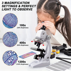 1200x Magnifying Microscope Portable Mini Model Children's Toy