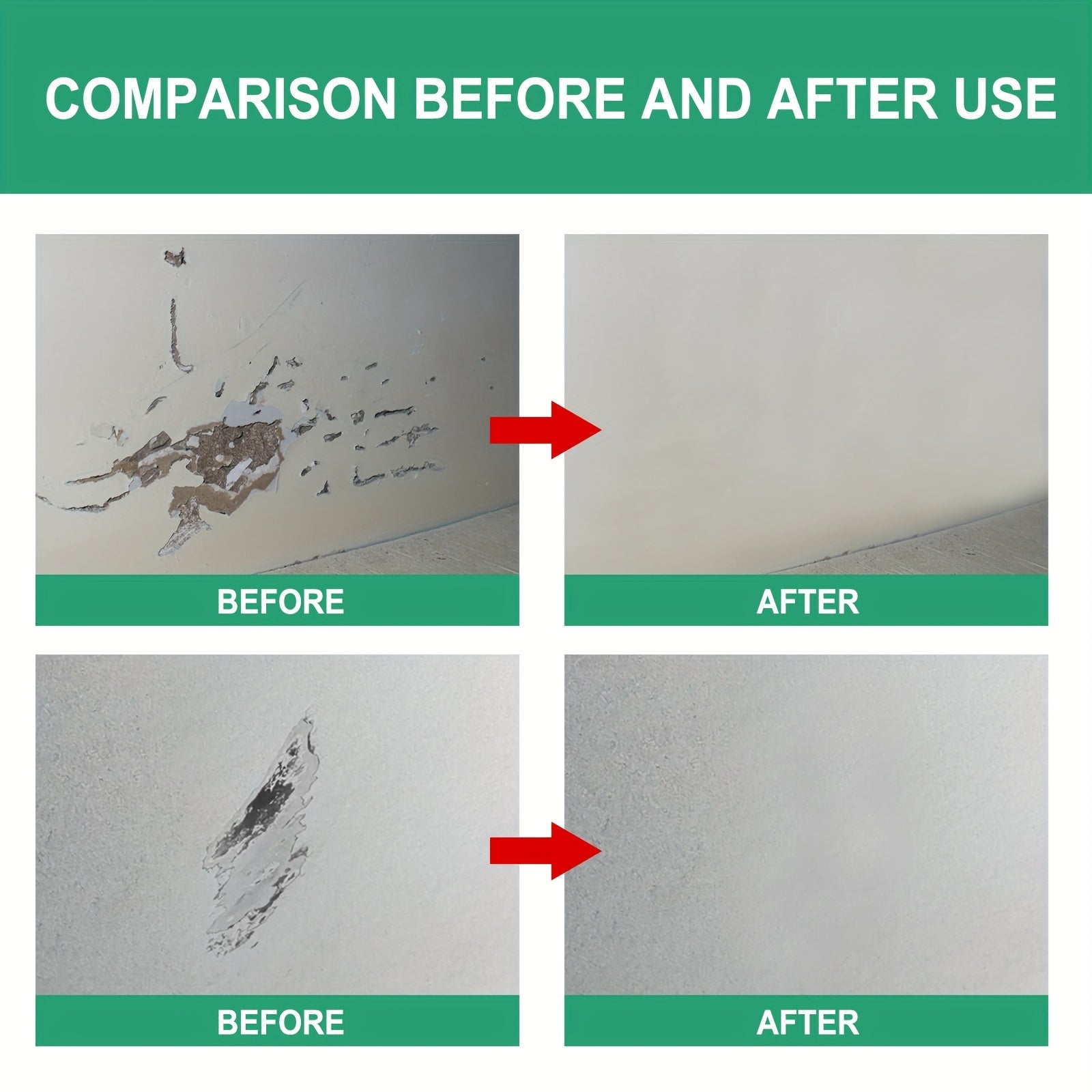 Moisture Resistant Wall Repair Paste for Stains, Cracks - 1pc