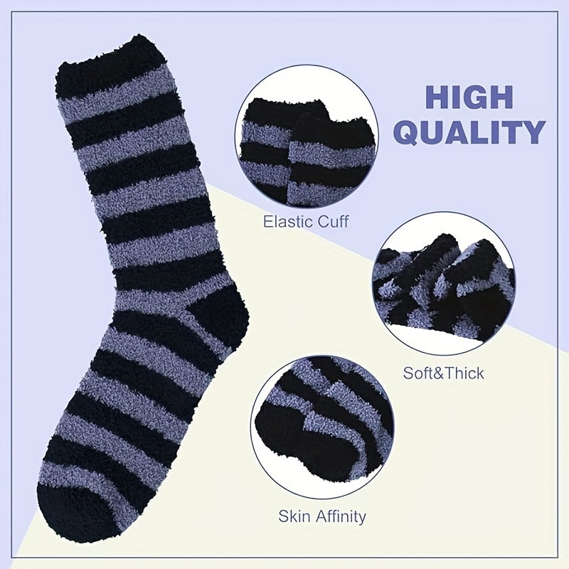 5 Pairs Men's Fluffy Winter Thermal Cozy Sleep Socks