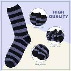 5 Pairs Men's Fluffy Winter Thermal Cozy Sleep Socks