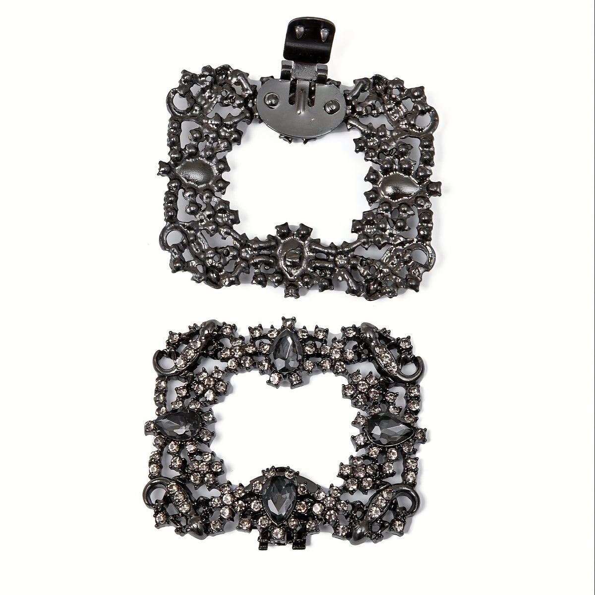 2pcs Square Shoe Clips Detachable Shoe Buckles For Wedding High Heels