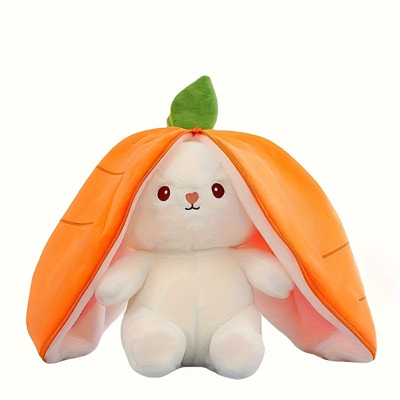 Bunny Plush Toy Transformable Carrot & Strawberry Soft Polyester Fabric