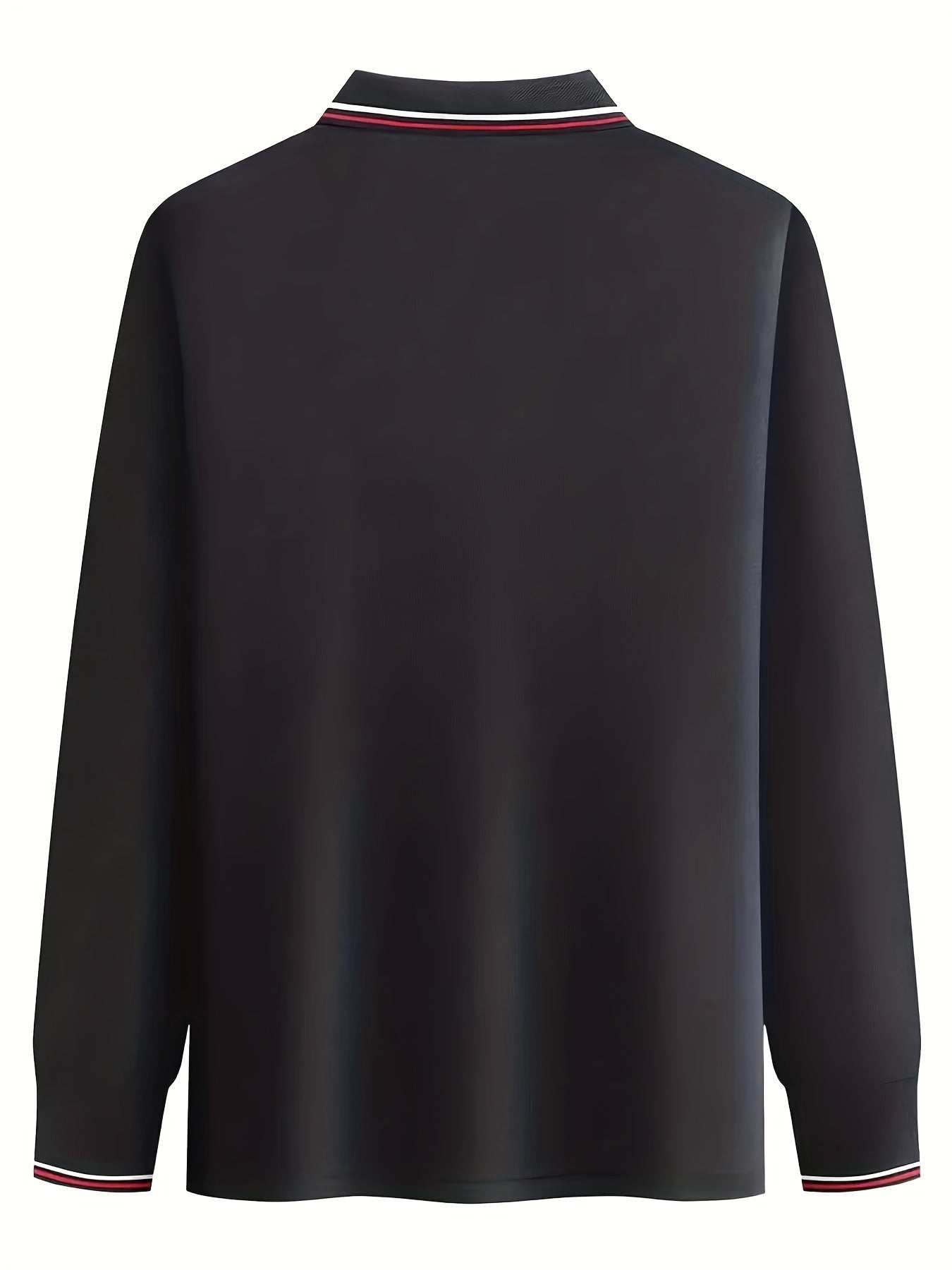 Men's Lion Head Print Long Sleeve Polo Shirt for Spring Fall