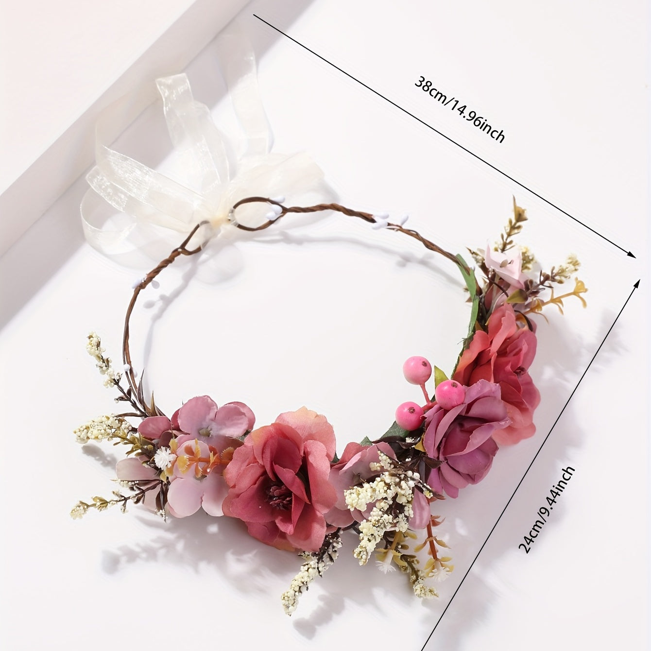 Ratten Braided Wreath Crown Hair Band for Women Girls Party Wedding